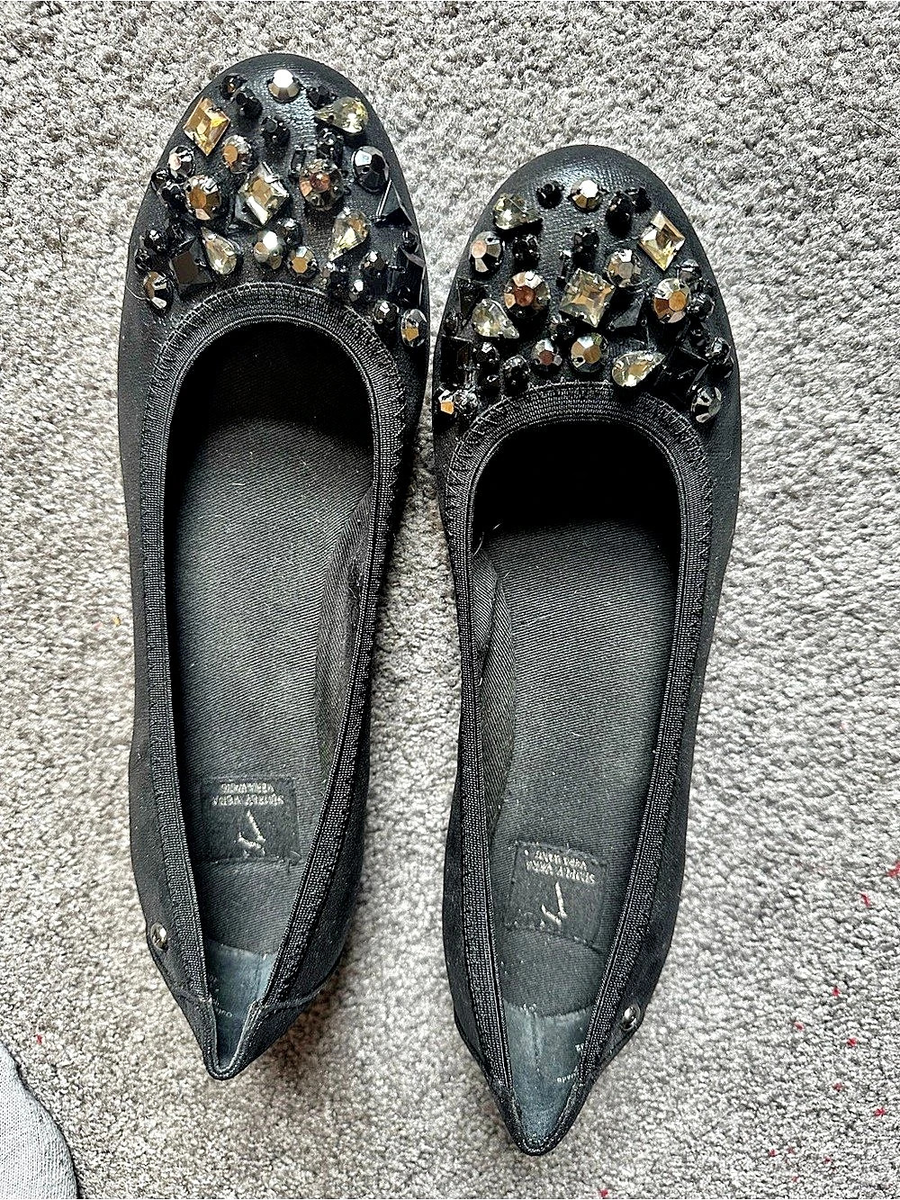 Simply Vera Wang Embellished Black Flats